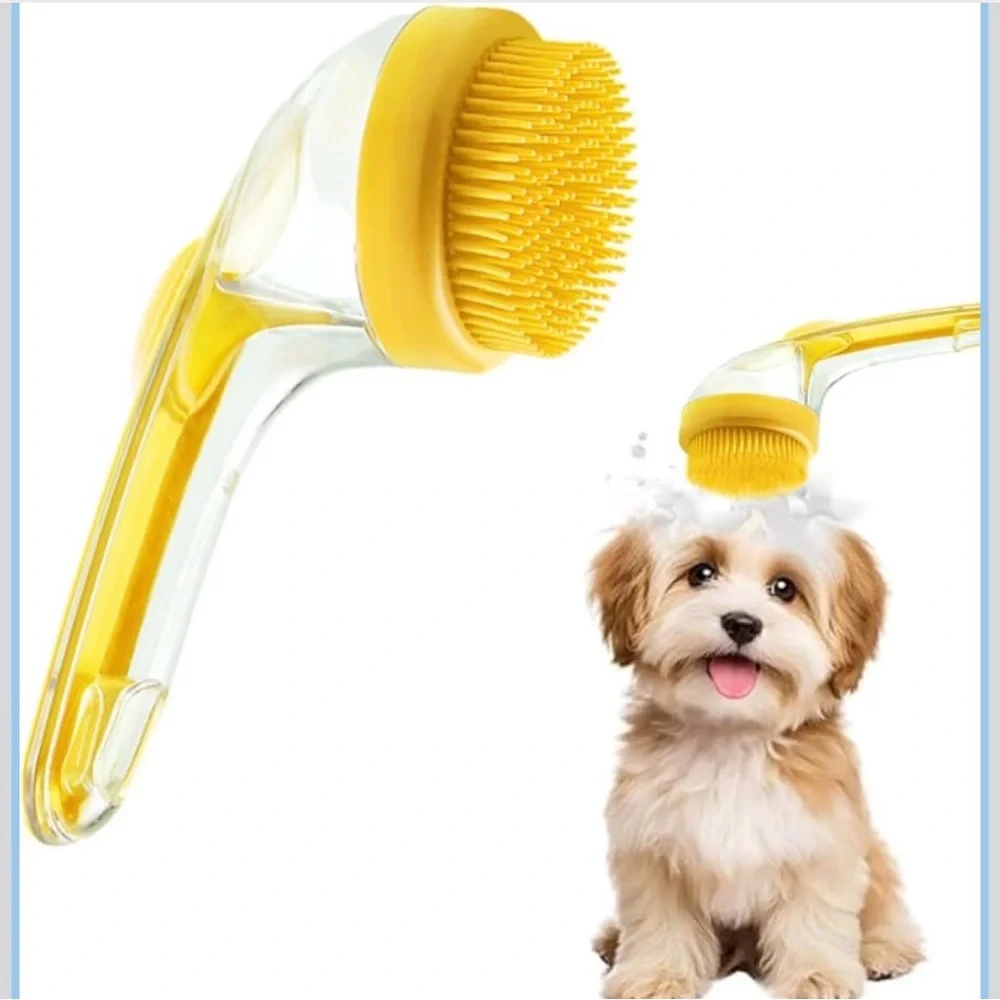 Blue and Yellow Dog Brush